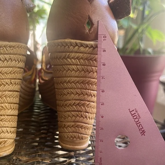 Mexican man made wedge espadrille flower detail colorful size 9 - Picture 7 of 10